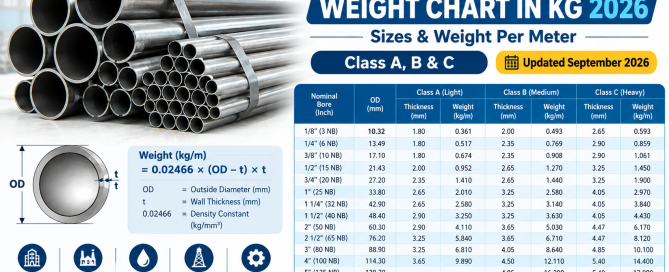 MS Pipe Weight Chart in KG 2026 MS Pipe Weight Chart in KG 2026