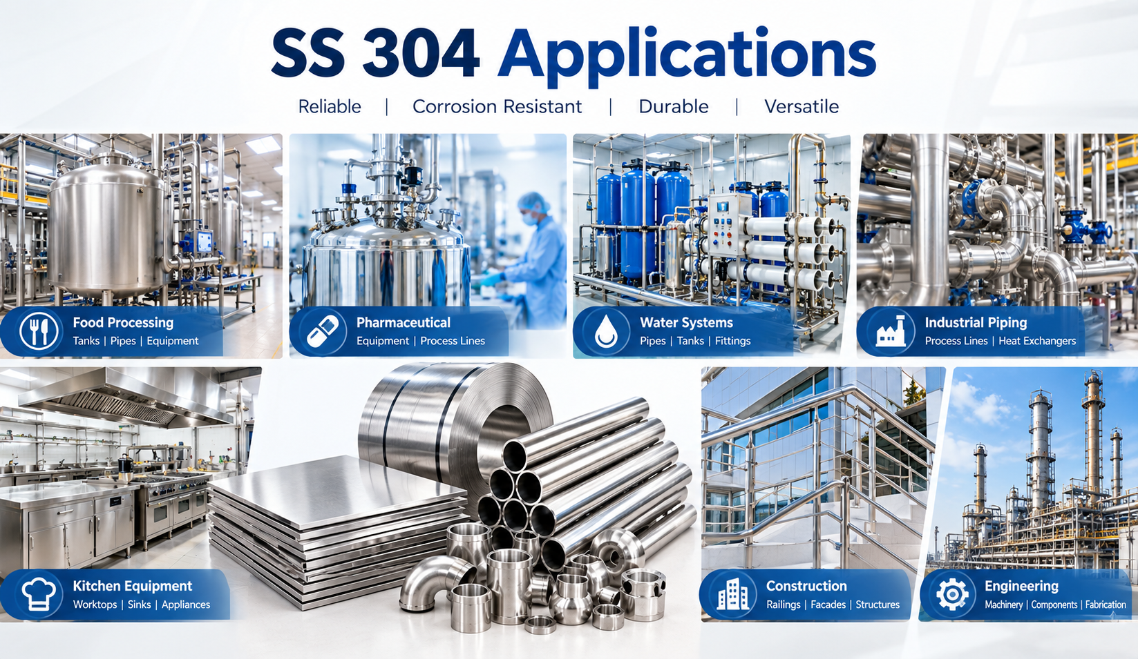 SS 304 Price per Kg. Today – Live Rate, 2026 SS 304 stainless steel applications 2026