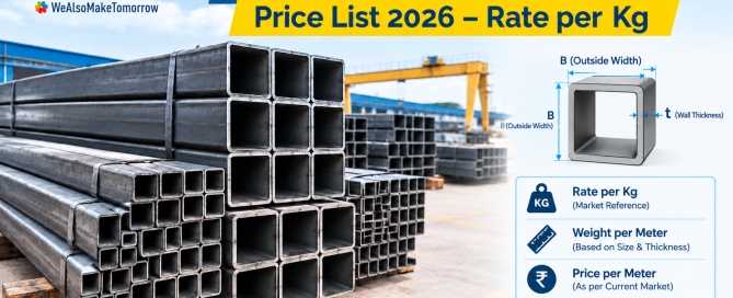 Tata MS Square Pipe Price List 2026 – Rate per Kg Tata MS Square Pipe Price List 2026 Rate per Kg
