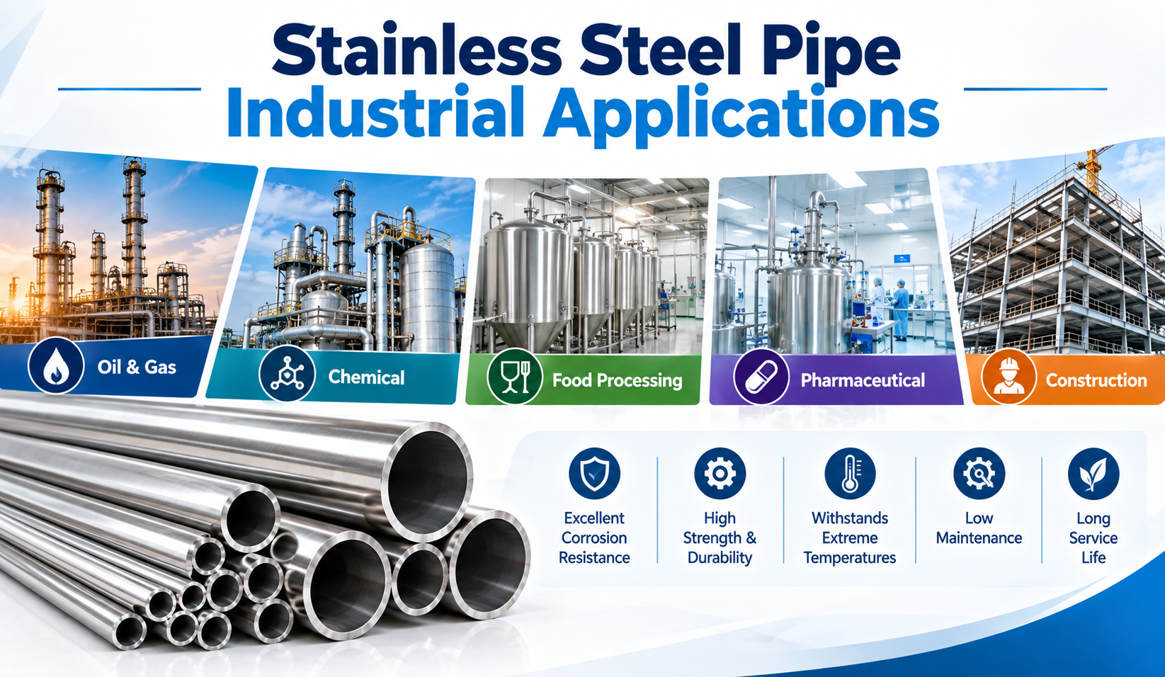 SS Pipe Weight Chart 2026: Sizes, Weight Calculator, Formula, Price & PDF stainless steel pipe industrial applications