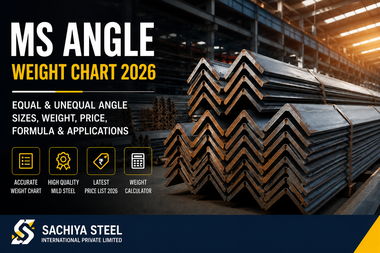 MS Angle Weight Chart 2026: Equal & Unequal Angle Weights MS Angle Weight Chart 2026 Equal and Unequal Mild Steel Angles