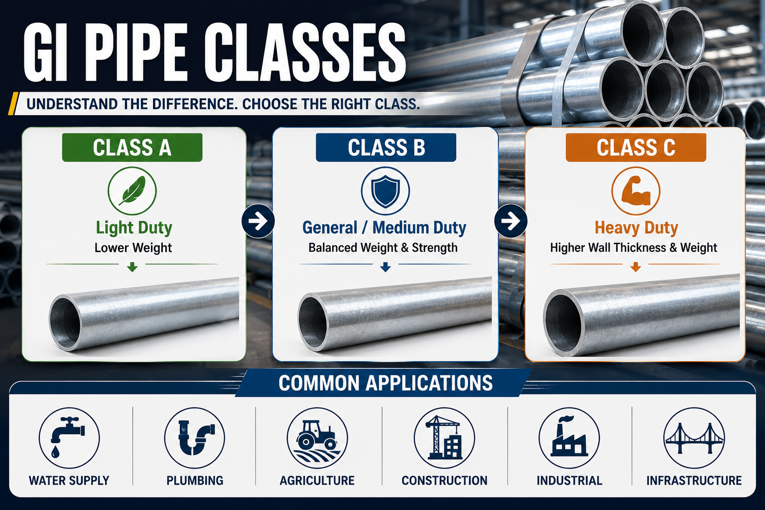 GI Pipe Class A Class B Class C
